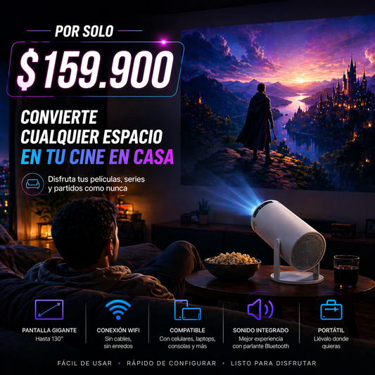 👉 Convierte cualquier espacio en tu propio cine en casa - Mini Proyector Smart Tv