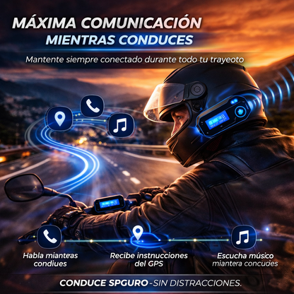 Deja de usar el celular mientras manejas y conduce con total seguridad - Intercomunicador Moto Para Casco Fm Bluetooth Q-58 Max