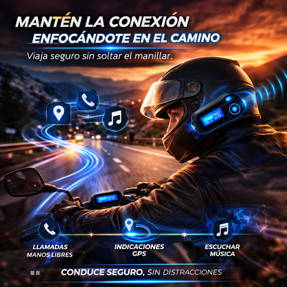 Deja de usar el celular mientras manejas y conduce con total seguridad - Intercomunicador Moto Para Casco Fm Bluetooth Q-58 Max