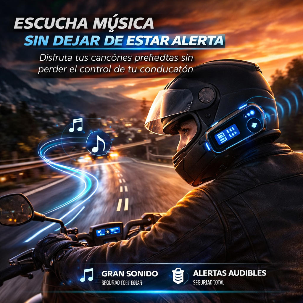 Deja de usar el celular mientras manejas y conduce con total seguridad - Intercomunicador Moto Para Casco Fm Bluetooth Q-58 Max