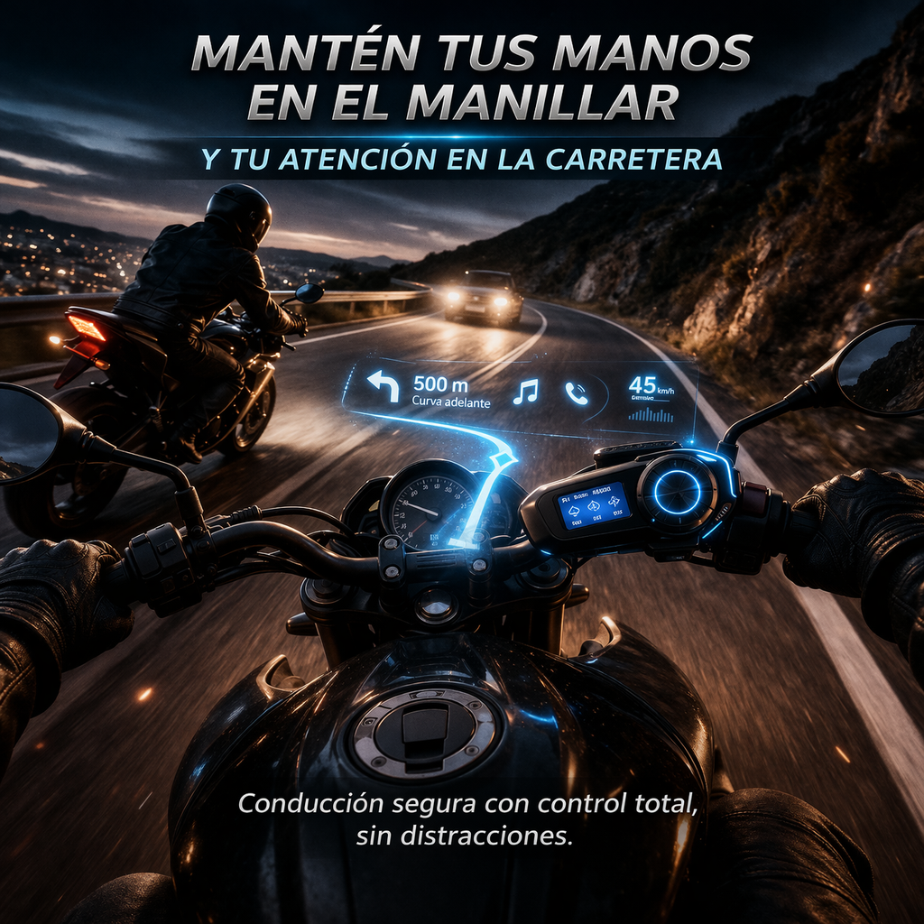 Deja de usar el celular mientras manejas y conduce con total seguridad - Intercomunicador Moto Para Casco Fm Bluetooth Q-58 Max