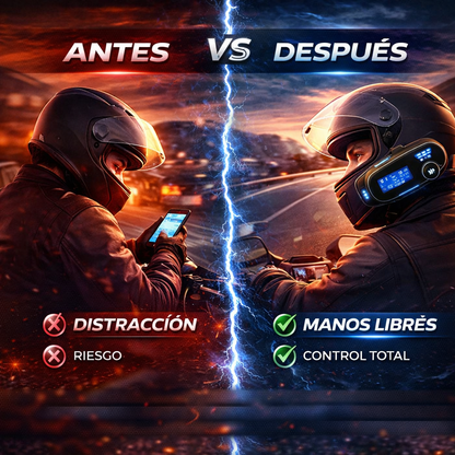 Deja de usar el celular mientras manejas y conduce con total seguridad - Intercomunicador Moto Para Casco Fm Bluetooth Q-58 Max
