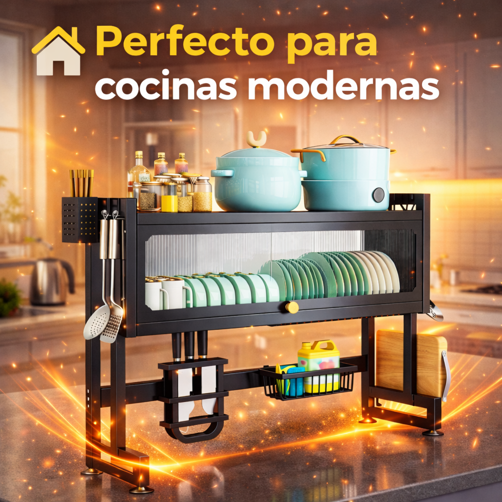 Organizador de Platos con Gabinete - Escurridor de cocina