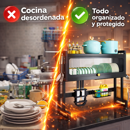 Organizador de Platos con Gabinete - Escurridor de cocina