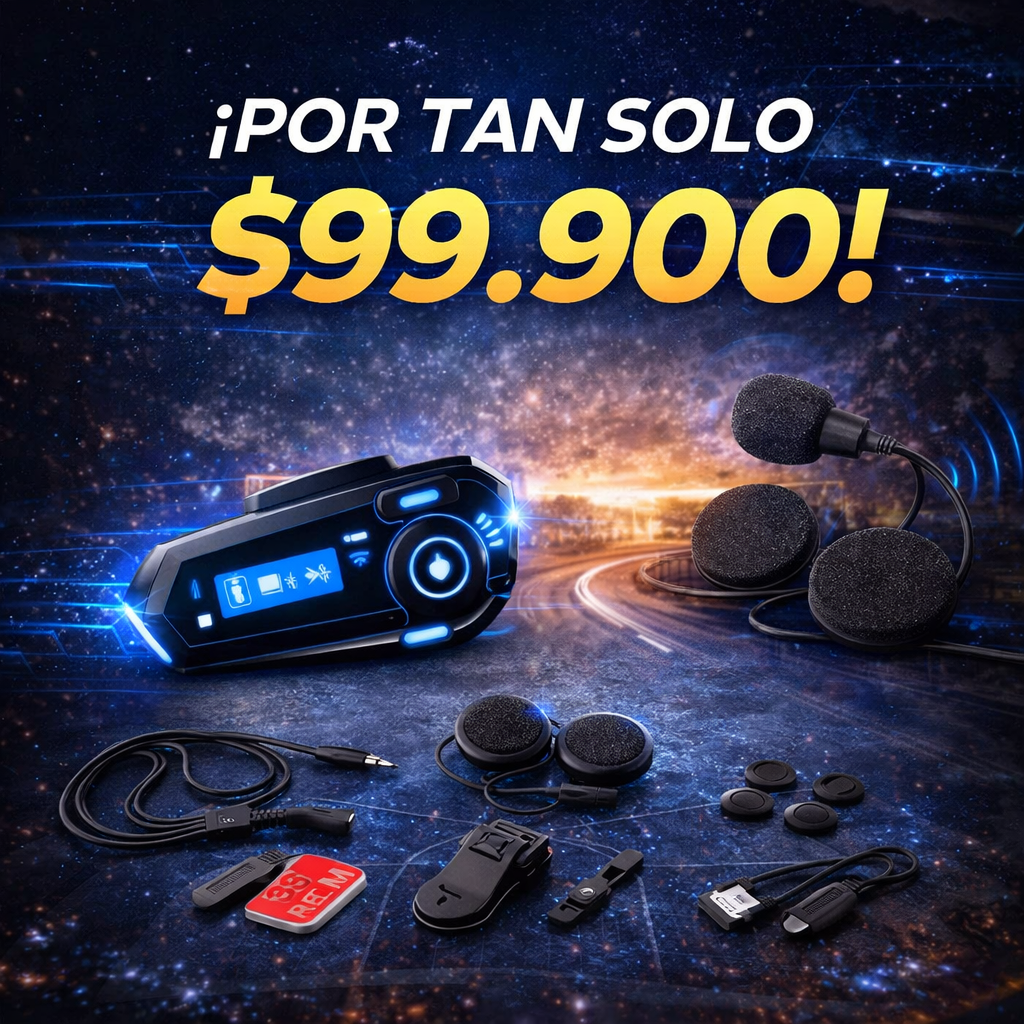 Deja de usar el celular mientras manejas y conduce con total seguridad - Intercomunicador Moto Para Casco Fm Bluetooth Q-58 Max